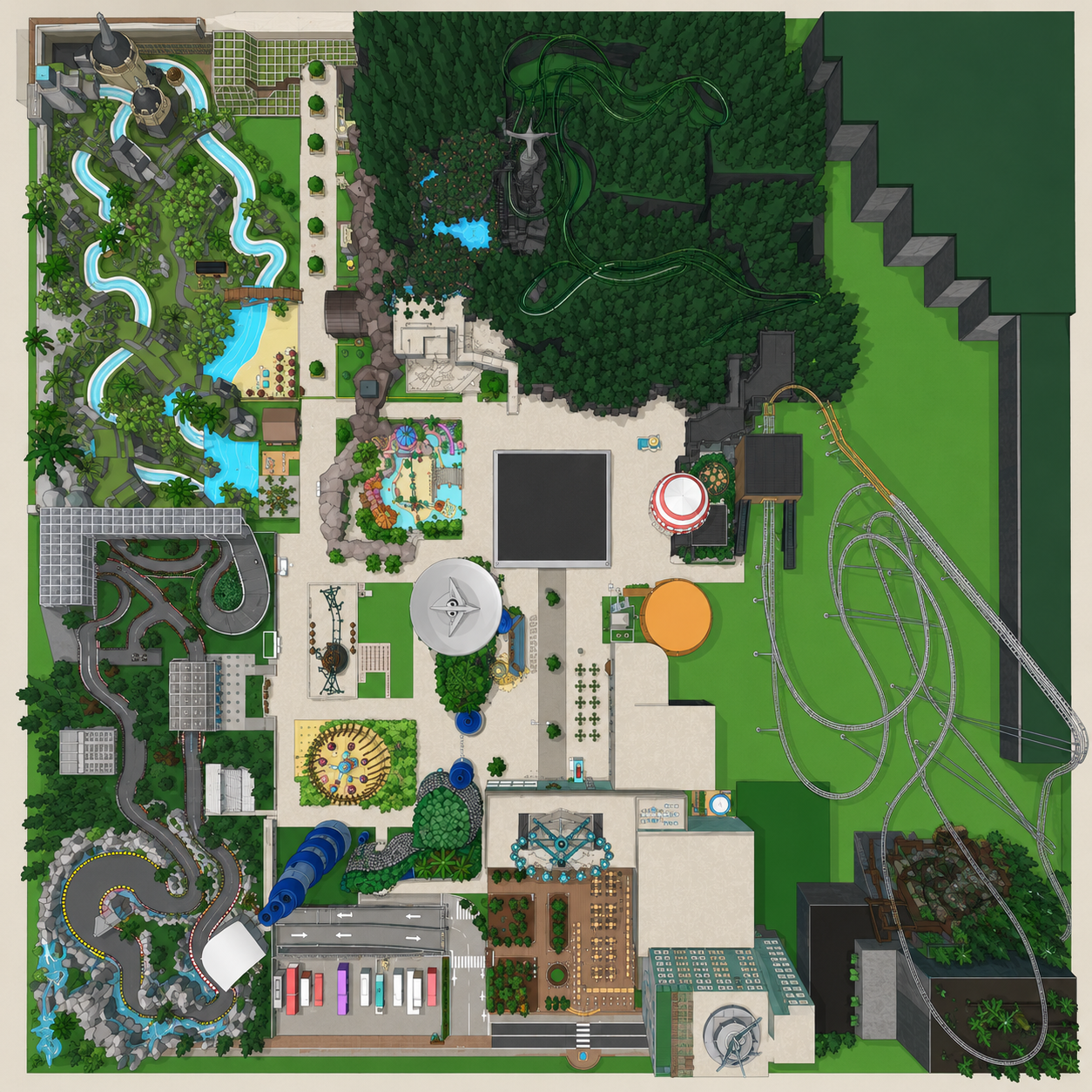 Rivora Park overhead map